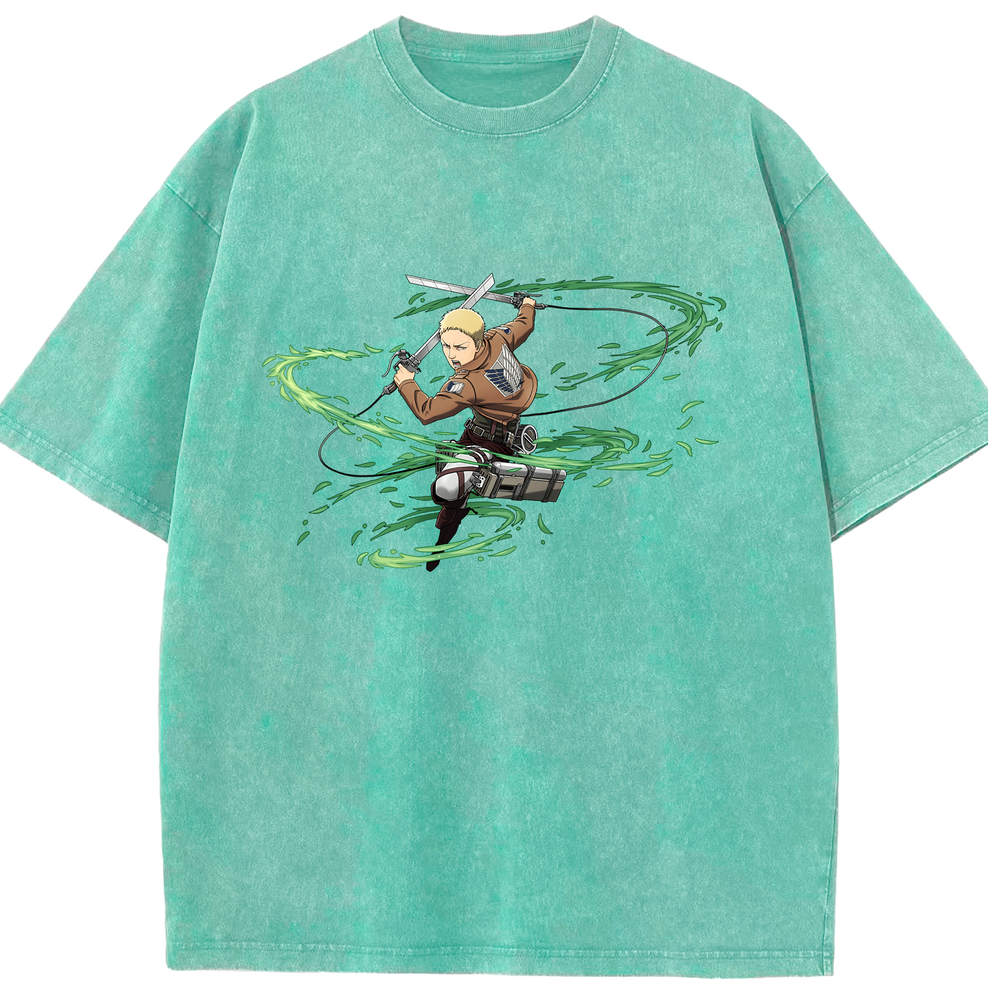 （画像用） 進撃の巨人 ライナー・ブラウン Attack on Titan Reiner Braun 綿100% ヴィンテージ風 半袖Tシャツ（フロントプリント）